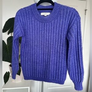 LOFT Vibrant Purple Chunky Ribbed Sweater